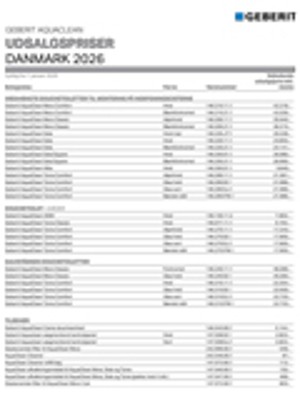 Geberit AquaClean prisliste 2026