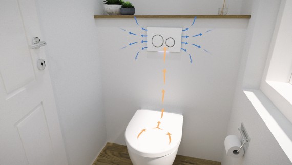 WC med Geberit DuoFresh lugtudsugningsenhed