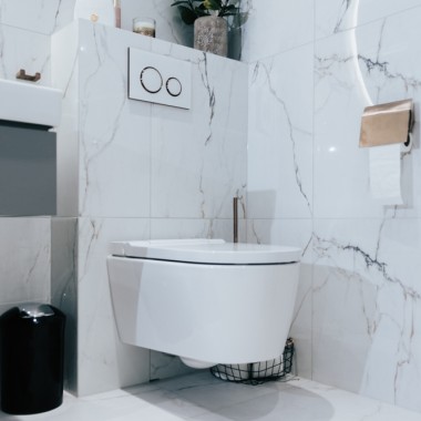 Geberit AquaClean brusetoilet kombineret med Sigma21 aktuatorpladen