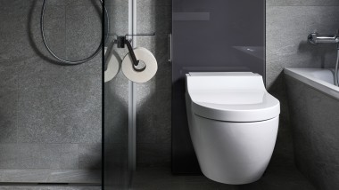 Geberit Monolith sanitetsmodul med Geberit AquaClean Tuma brusetoilet