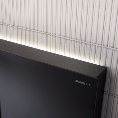 Geberit Monolith Plus i sort med orienteringslys (© Geberit)