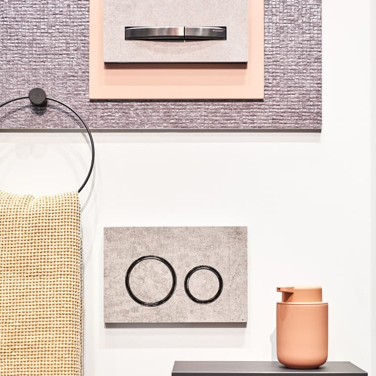 Et mix af materialer på badeværelse gør det mere hyggeligt Et mix af materialer på badeværelse gør det mere hyggeligt