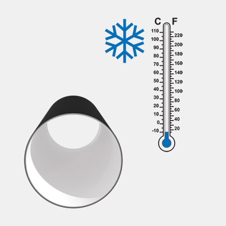 Bearbejdning ved lave temperaturer: Materialets høje kuldeslagsbestandighed sikrer pålidelig bearbejdning, selv ved lave temperaturer. Bearbejdning ved lave temperaturer: Materialets høje kuldeslagsbestandighed sikrer pålidelig bearbejdning, selv ved lave temperaturer.