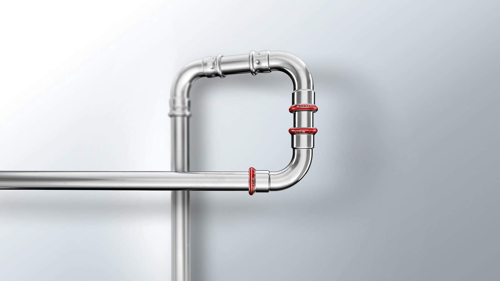 Geberit Mapress El-Forzinket fitting med rød presseindikator Geberit Mapress El-Forzinket fitting med rød presseindikator